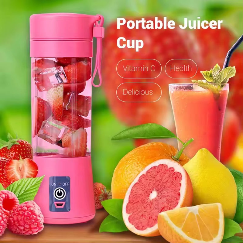 300Ml Personal USB Juicer Cup Portable Juicer Blender Household Fruit Mixer Six Blades Rechargeable Fruit Mixing Machine